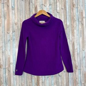 Dudley Stephens XS Purple Fleece Pullover Top Mock Neck Park Slope Vello